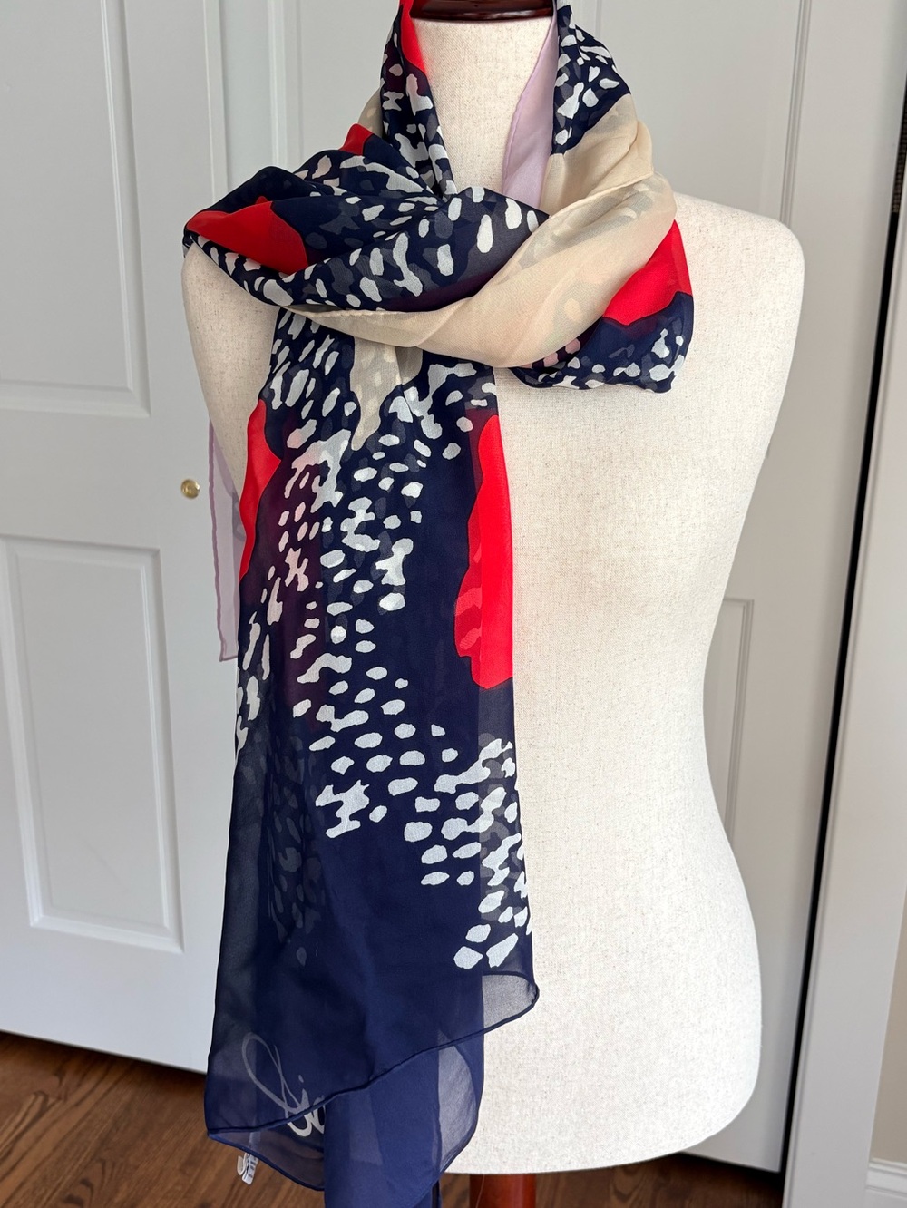 DVF Silk “Troy Maze” Silk Scarf
